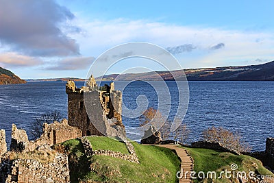 Urquhart Castle Ruins Fall/Winter Stock Photo