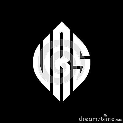 URS circle letter logo design with circle and ellipse shape. URS ellipse letters with typographic style. The three initials form a Vector Illustration