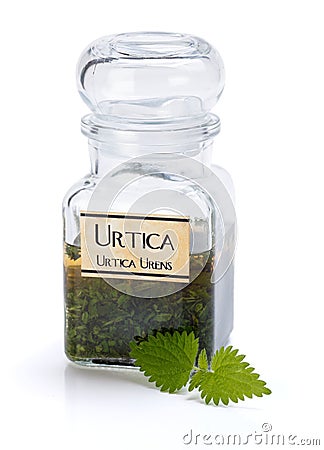 Urtica Urens plant extract Stock Photo