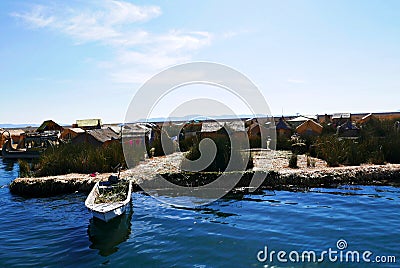 Uros Floating Islands, Puno - Peru Editorial Stock Photo