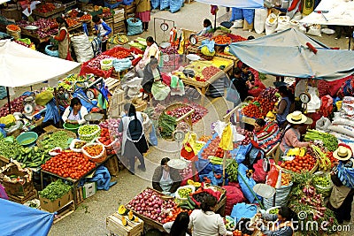 Urubamba farmerÂ´s market, Peru Editorial Stock Photo