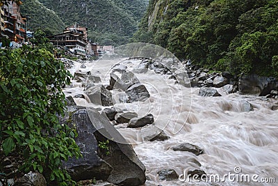 Urubamba river near Aguas Calientes Stock Photo