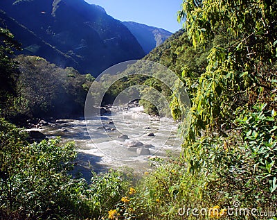 Urubamba River Rapids near Machu Picchu, Peru Stock Photo