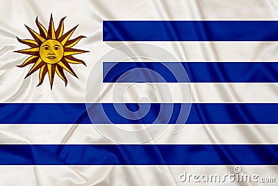 Uruguay Country Silk flag Stock Photo