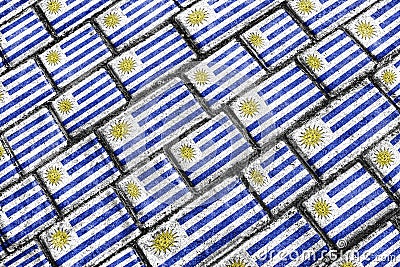 Uruguay Flag Urban Grunge Pattern Stock Photo