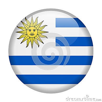 Uruguay Flag Vector Round Icon Stock Photo