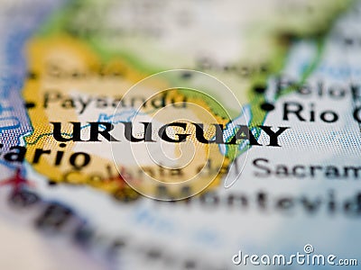 Uruguay Map Stock Photo