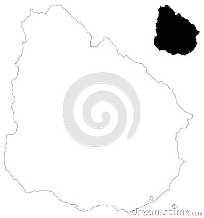 Uruguay map - Oriental Republic of Uruguay Vector Illustration