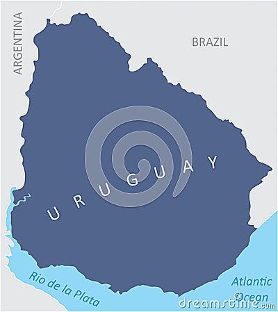 Uruguay region map Cartoon Illustration