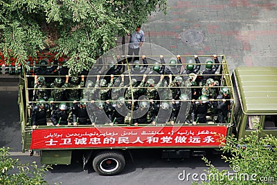 Urumqi Military Meeting about Anti-terrorism Editorial Stock Photo