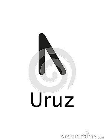 Uruz of Runes alphabet Vector Illustration