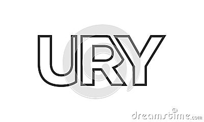 URY logo design template with strong and modern bold text. Initial based vector logotype featuring simple and minimal typography. Vector Illustration