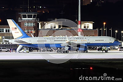 US Air Force Two arriving in Berlin Editorial Stock Photo