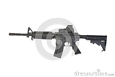 US Army carbine with ACOG Gunsight isolated Stock Photo