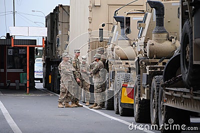 US Army Convoy Personnel Editorial Stock Photo