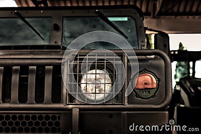 US army Hummer off road car at day light Stock Photo