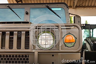 US army Hummer off road car at day light Stock Photo
