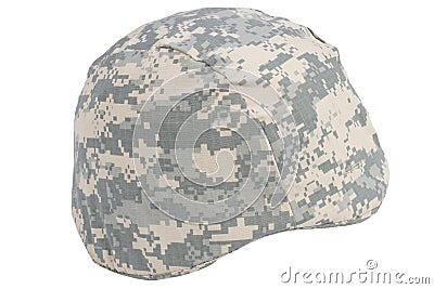 us army kevlar helmet with camouflaged cover Stock Photo