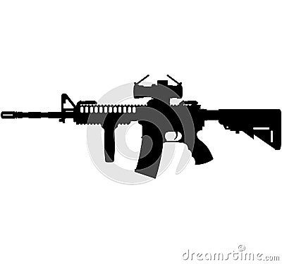 US Army, Police fully automatic machine gun Colt M4 / M16 Carbine Caliber 5.56mm United States Marine Corps and United States Arme Stock Photo