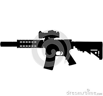US Army, Police fully automatic machine gun Colt M4 / M16 Carbine Caliber 5.56mm United States Marine Corps and United States Arme Stock Photo