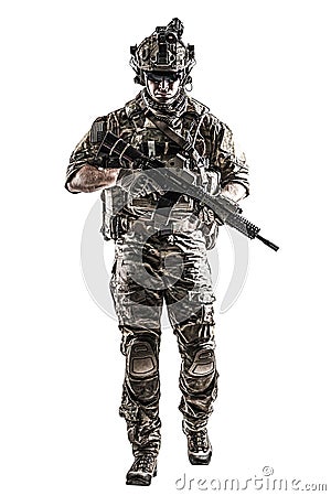 US Army Ranger with weapon Stock Photo