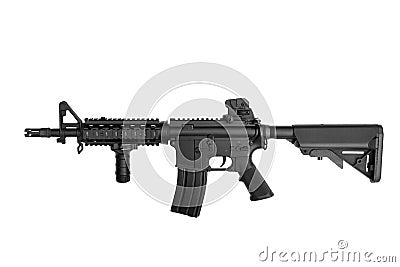 US Army weapon M4A1 carbine isolated on white background Stock Photo