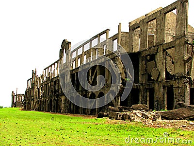 US Barracks Ruins Corregidor Stock Photo