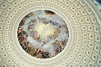 US Capitol dome fresco art Editorial Stock Photo