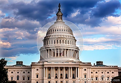 US Capitol Dome Houses of Congress Washington DC Stock Photo