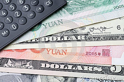 US and China finance currency exchange, trade war, import and ex Stock Photo