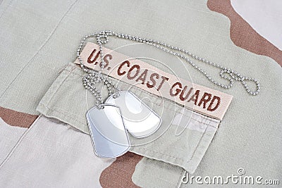 US COAST GUARD branch tape with d Stock Photo