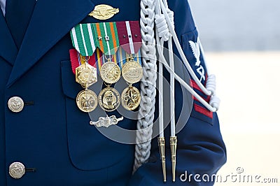 US Coast Guard Company Commander Stock Photo