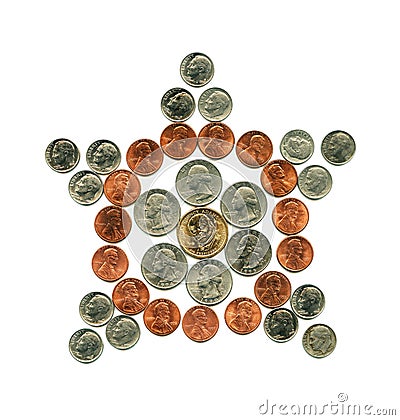 US coin star. Isolated over white. Stock Photo