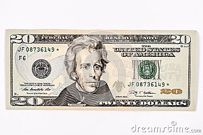20 US dollar bill Editorial Stock Photo