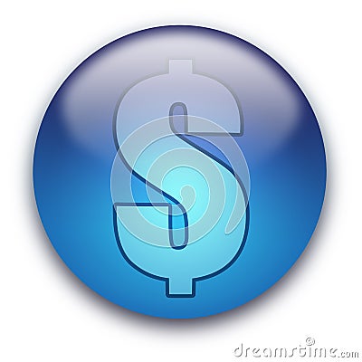 US Dollar currency button / sign Stock Photo