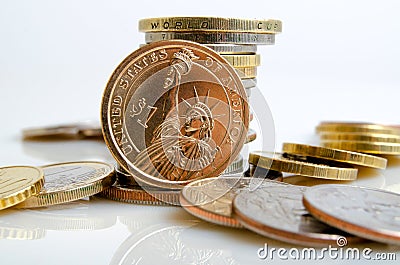 US dollar rate to other currencies. Stock Photo