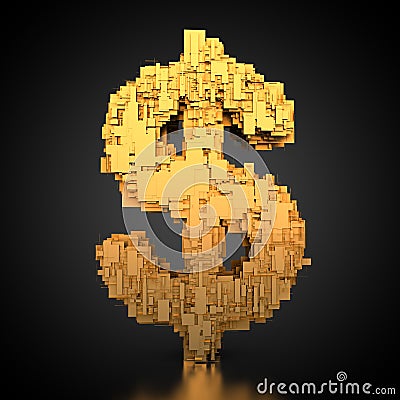 US-Dollar symbol with tech texture Stock Photo