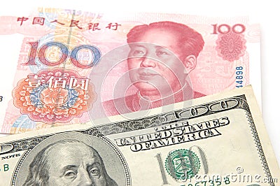 US dollar vs renminbi Stock Photo