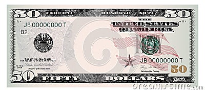 US Dollars 50 banknote -American dollar bill cash money isolated on white background Vector Illustration