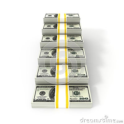 US dollars banknotes money stack Stock Photo