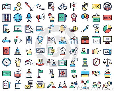 US Election Vector Icons set every single icons can be easily modified or edit Stock Photo
