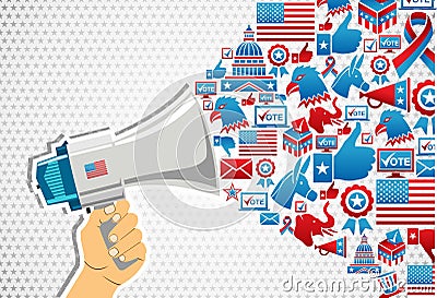 US elections: politics message promotion Vector Illustration