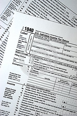 US Federal 1040 Tax Form, Plain Forms, Taxes Editorial Stock Photo