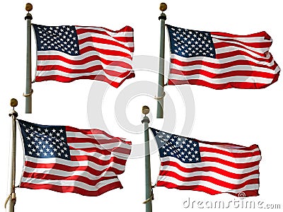 US Flag on Pole Stock Photo