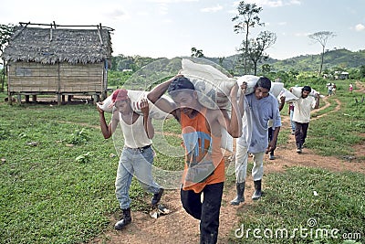 US food aid for Nicaraguan Indians Editorial Stock Photo