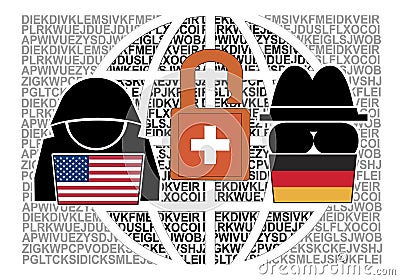 Joint espionage of America and Germany Editorial Stock Photo