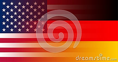 US and Germany flag in gradient superimposition. Vector Vector Illustration