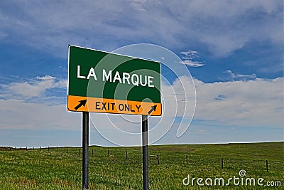 US Highway Exit Sign for La Marque Stock Photo