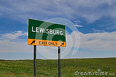 US Highway Exit Sign for Lewisburg Stock Photo