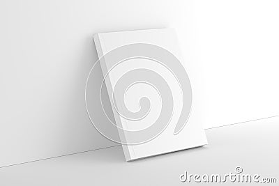 US Letter Softcover Book Cover White Blank Mockup Stock Photo